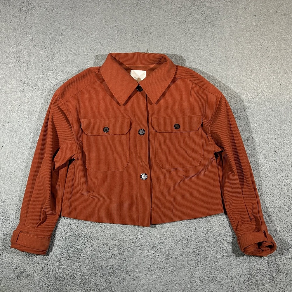 Avec Les Filles Corduroy Shacket Womens Small Rust Orange Shirt Jacket #3919